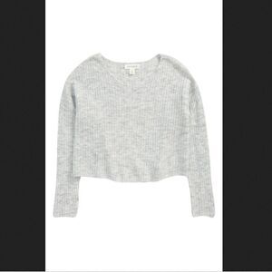 Girl's Grey Treasure & Bond Boxy Rib Sweater Size Small